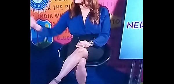  SPICY HOT INDIAN TV ANCHOR CRICKET SHOW